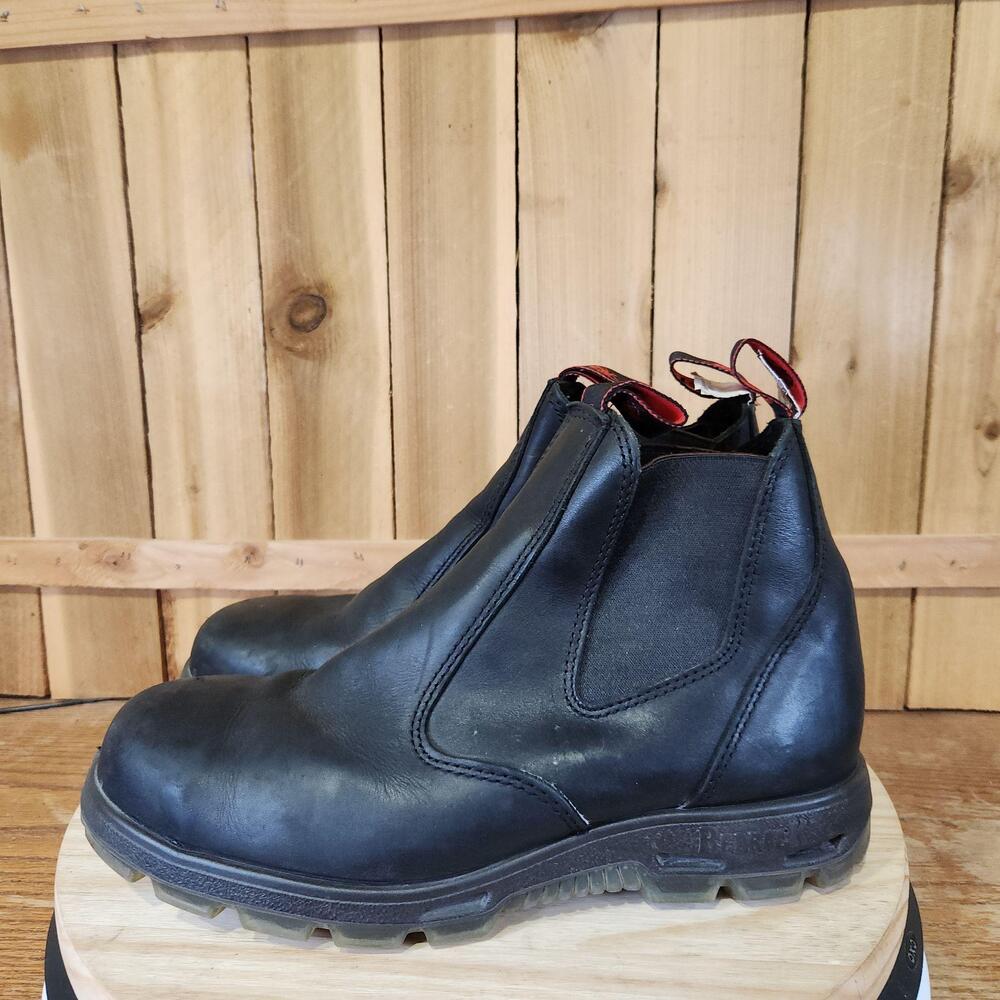 Redback Easy Escape Chelsea Boots Mens 11 Black Safety Toe Slip Resistant Work